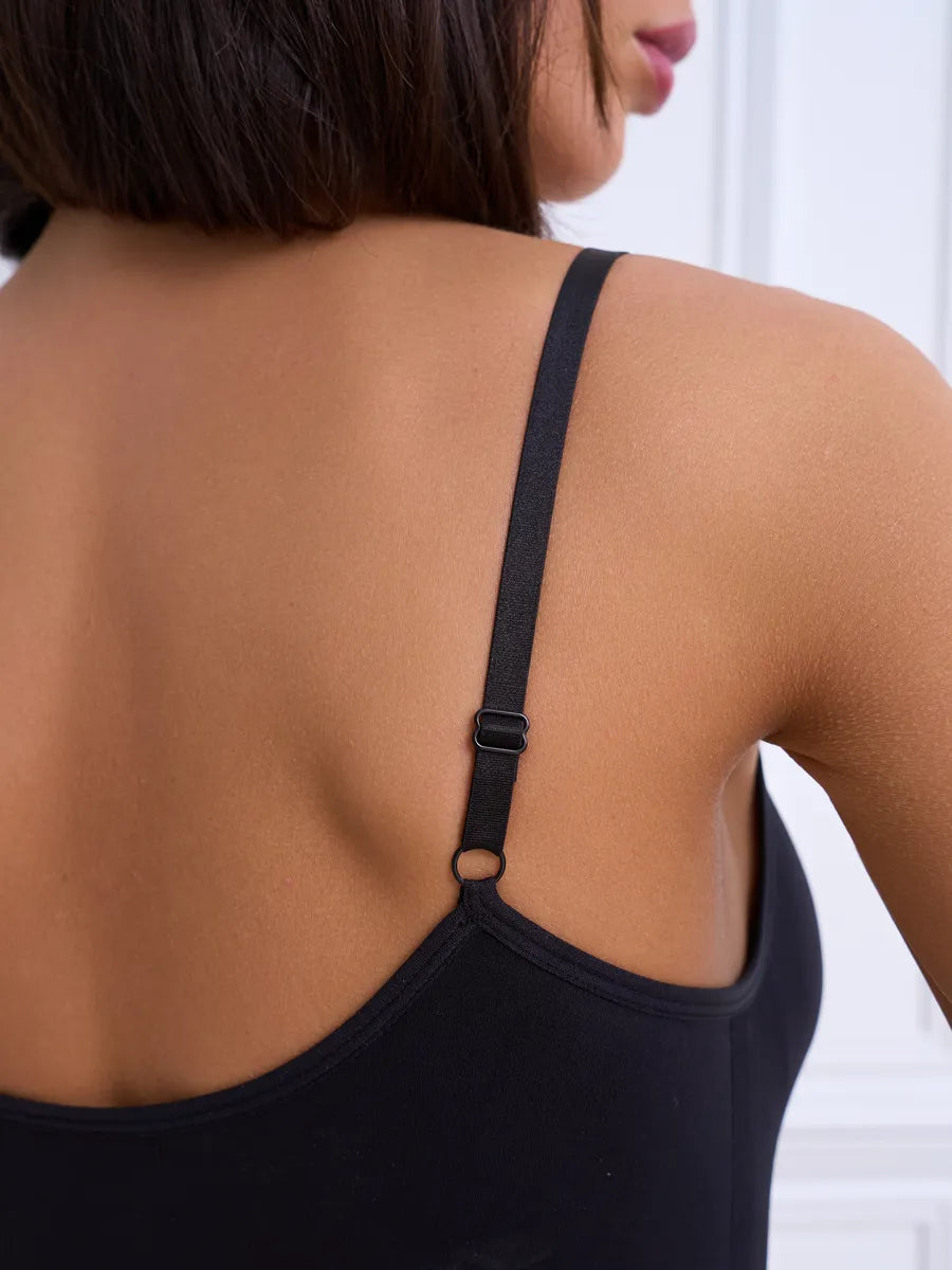 Утягивающее боди-майка на тонких бретелях